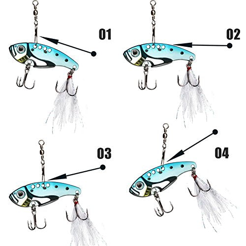 Sougayilang Spinner Spoon Blade Swimbait Freshwater Saltwater Fishing Tackle Lures and Baits-4pcs
