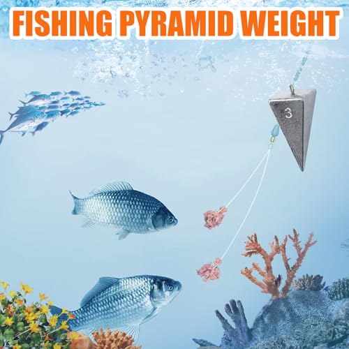Pyramid Fishing Weights Sinkers for Fishing - size: 3oz, style: 8 Pack Kit