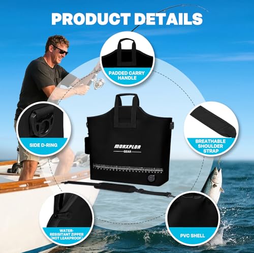 MORXPLOR Fish Bag Heavy Duty Tournament Fishing Weigh in Bag 26x23 19x34 inches - color: 23inch Black