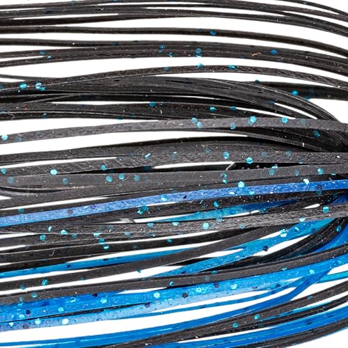 Strike King Thunder Cricket Fishing Lure, Vibrating Swim Jig, Silver Blade, 4/0 Jungle-Style Flipping Hook - color: Black / Blue, size: 1/2 oz