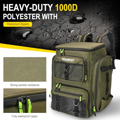 Seaknight Fishing Tackle Backpack (Green) - color: Green