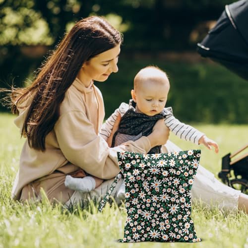 Wet Dry Bags for Diaper Waterproof Swimsuit Washable Reusable Bag for Beach Diapers Dirty Yoga Gym Clothes Plant Gifts for Friend Men Women 12.5x10.2 Inches - color: Flower4