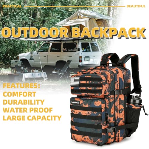 Lovelinks21 25L Tactical Backpack for Men and Women Military Backpack Small Assault Pack Molle Backpack Bug Out Bag Travel Rucksack Daypack (Mars Camo) - color: Mars Camo