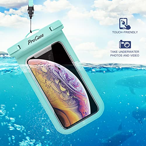 ProCase 2 Pack Waterproof Phone Pouch Case, 7" Universal Underwater Cellphone Dry Bag for iPhone 17 Air 16 15 14 13 Pro Plus Max 12 11, Galaxy S24 S23 S22 Ultra Pixel -Black/Green - color: Black/Green