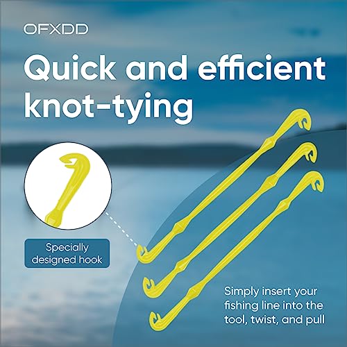 Loop Tyer - Hook Loop Tyer for Fishing - Plastic Fishing Line Knot Tying Tool, Yellow, 6 Pcs