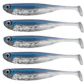 QualyQualy Soft Plastic Swimbait Paddle Tail Shad Lure Soft Bass Shad Bait Minnow Paddle Tail Swim Bait for Bass Trout Walleye Crappie - 2.75in, 3.14in, 3.94in, 5in - color: 1#, size: 3.94in - 5Pcs
