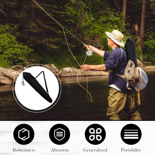 Fishing Rod Bag, Portable Fishing Pole Case, Pole Cover for Fishing Gear and Equipment, 31.4 x 7.4 x 0.4Inch