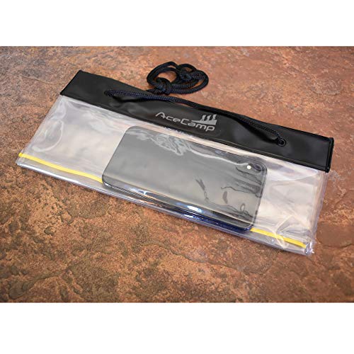 AceCamp Waterproof Map Case Holder, Watertight Map Carrier, Transparent Dry Bag Protector Pouch for Camping, Hiking, Documents, Electronics, Emergency, Outdoors