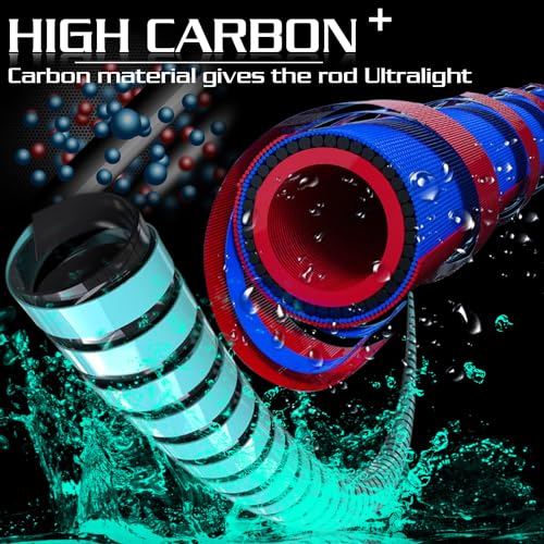 Sougayilang Baitcasting Fishing Rod and Reel Combo, Medium 6'/7' Low Profile with SuperPolymer Handle (2 Pieces 7ft Left) - color: Cast-Left hand-7'0''-Medium