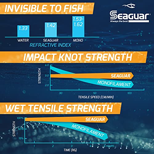 Seaguar Blue Label Big Game Saltwater Fishing Leader Line, 100% Fluorocarbon - size: 30 meters/220lbs