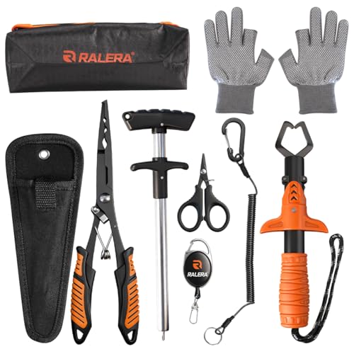 Fillet Knife Set for Beginner, Fishing Pliers Precisely, Fish Measuring Tape, Non Slip Grip Fishing Knife, Saltwater Fishing Accessories, Great Value Fishing Tackle - style: 7pc fishing tool kit