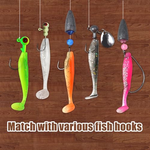 100pcs Paddle Tail Swimbaits Lures, Crappie Jig Fishing Lures Kit,Bass Fishing Bait for Freshwater and Saltwater with Box