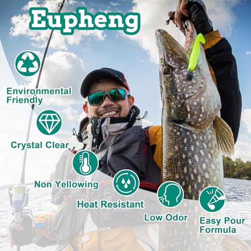 Eupheng PlastiCatch Series Plastisol Fishing Lure Making Plastic Rubber, Crystal Clear, Low Odor, Non Yellowing Soft Formula for DIY Fishing Lures - size: 15.8Fluid oz (450ml)