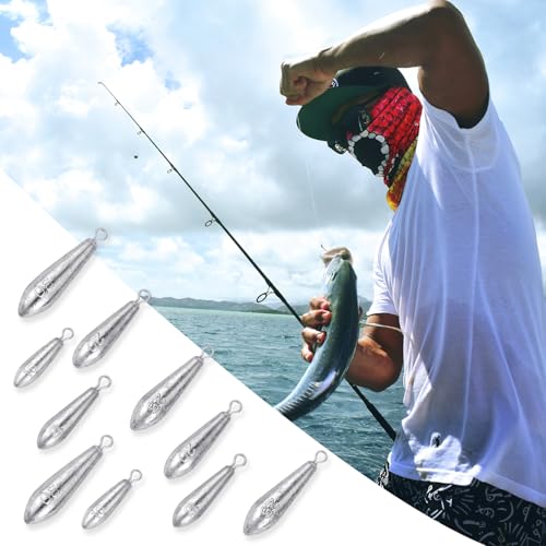10 Pack Drop Shot Fishing Weights Kit, Drop Shot Weights, Fishing Bottom Sinkers Lead Weight for Bass Fishing Lures or Other Fish - style: 5 Style