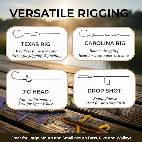 Wild Lizard Soft Plastic Lure, 5.5 Inch Scented Creature Bait for Bass Fishing, Active Legs & Tail, Dense Salt Body for Natural Sink, Ideal for Texas & Carolina Rig, 10-Pack - color: Pumpkin Brown