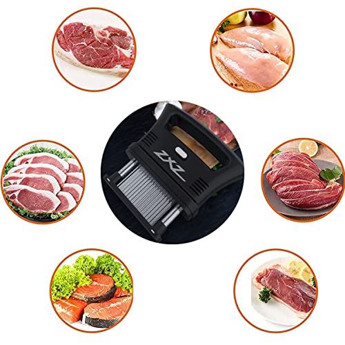 ZXZ Meat Tenderizer Easy to hold large handle | Detachable 48 stainless steel blade | Easy To Use & Clean (Black) - size: Bigger