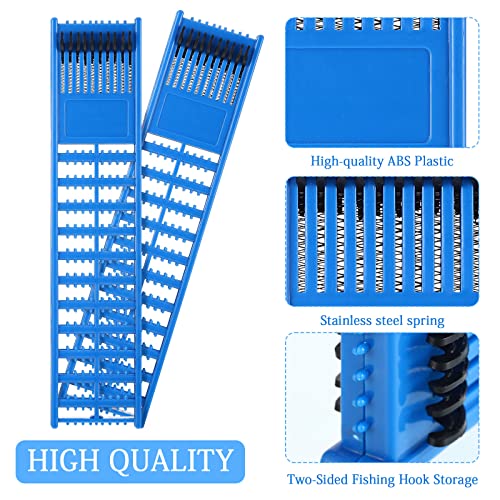 Meooeck 8 Pieces Fish Hook Holder Snelled Fishing Leader Holder 10.6 x 2.36 x 0.67 Inch Line Organizer for Storing Line Rigs - color: Multicolor