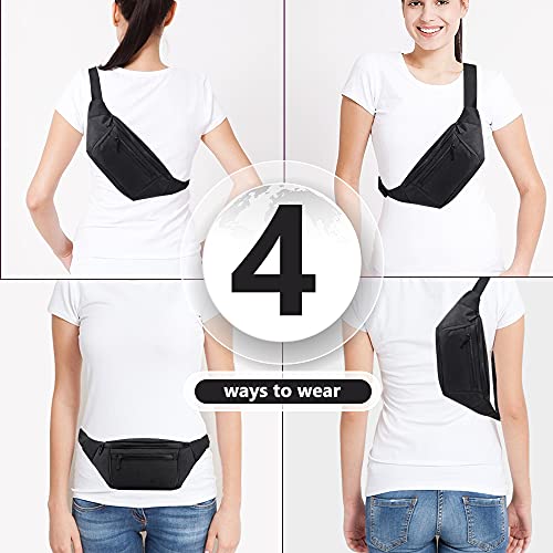 AIKENDO Fanny Pack for Men Women, Crossbody Waist Bag Pack Phone Bag | Belt Bag for Travel Walking Running Hiking Cycling, Adjustable Lightweight Hip Pack, Easy Carry Any Phone,Wallet (Black) - color: Black