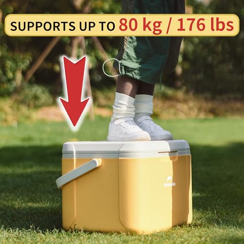 Naturehike 5.3/15/19 QT Hard Cooler, Insulated Ice Chest Box, Portable Ice Retention Cooler for Beach Camping Picnic Fishing Barbecue - color: Yellow, size: 14.8QT