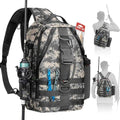 Piscifun Fishing Backpack with Rod Holder, Lightweight Sling Bag Storge Gear and Equipment - color: Digital Camouflage, size: Large, style: Latch