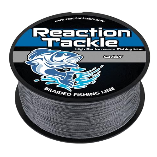 Reaction Tackle Braided Fishing Line - Pro Grade Power Performance for Saltwater or Freshwater Fish - Colored Fishing Line Braid for Extra Visibility - color: Gray, size: 20 Lb (300 Yards)