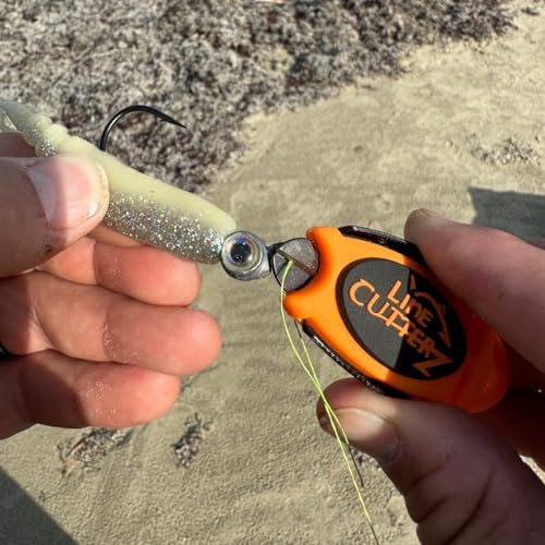 LINE CUTTERZ Patented Dual Hybrid Ceramic Cutter + Stainless Steel Micro Scissors Fishing Line Cutter - Orange - color: Orange