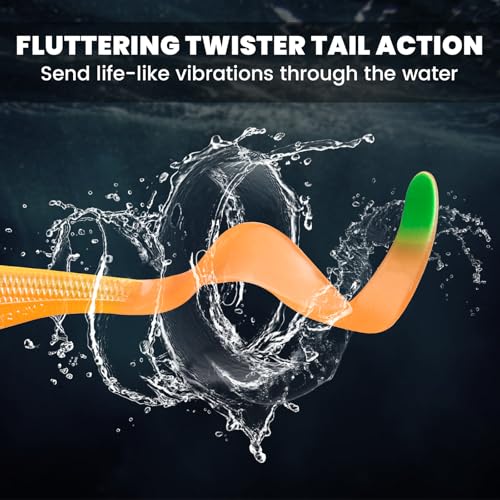 Pre-Rigged Soft Fishing Lures with Weedless Hook, Lifelike Paddle Tail Swimbaits for Bass Fishing, Freshwater & Saltwater Curly Type Tail Soft Plastic Baits for Bass, Pike, Trout, and Walleye. - color: B1-3"-0.31oz