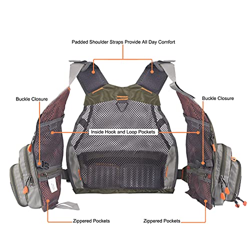 M MAXIMUMCATCH Maxcatch Fly Fishing Vest Pack for Men and Women Adjustable Outdoor Fishing (Vest/Sling Pack/Backpack) - style: Fly Fishing Mesh Vest