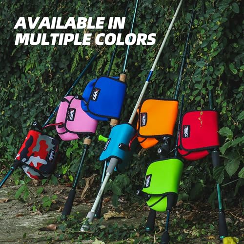 RUNCL Spinning Reel Bag – Protective Storage Pouch for Baitcasting Reels & Spinning Reels, Lightweight & Durable, Ideal for Freshwater & Saltwater Fishing Trips (orange& Black) - color: S-orange& Black