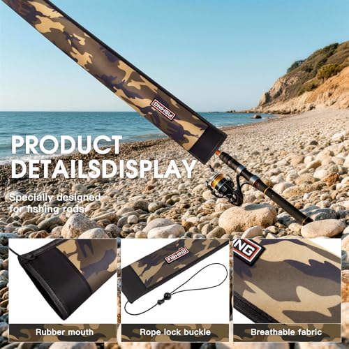 Premium Fishing Rod Sleeve – Floating, Puncture Resistant,Protective Sock for Casting, Spinning, Trolling Fishing Rods for Fishing Poles6'-8' - color: National flag, style: Casting(2.56" opening)
