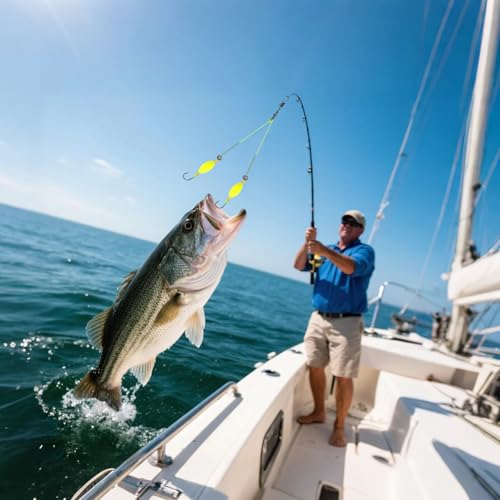 Double Hook Rig Surf Fishing: 9PCS Pompano Float Rigs with 3 Circle Hook Saltwater Gear Tackle for Surf Fishing - color: Green 1