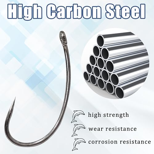 Shaddock Fishing Barbless Carp Fishing Hooks, Circle Curve Shank Crank Fly Tying Hooks High Carbon Steel for Hair Bait Rigs Freshwater Saltwater - size: 10#, style: 160pcs