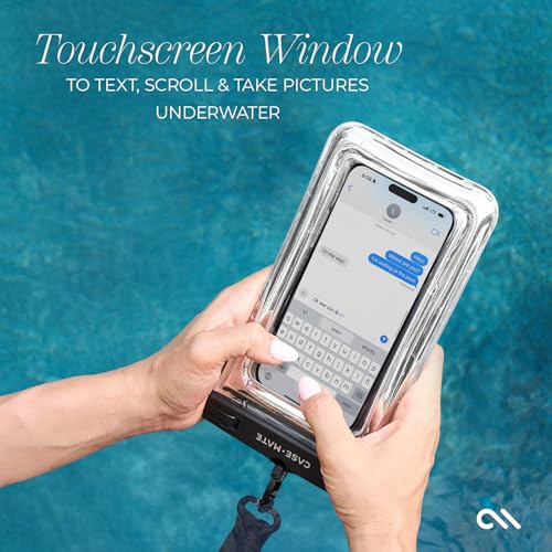 Case-Mate 2 Pack IP68 Waterproof Phone Pouch - Silver Chrome | Touchscreen Floating Waterproof Phone Case with Crossbody Lanyard - Fits All Phones - Beach Cruise Ship Travel Essentials - color: Silver Chrome - 2 Pack