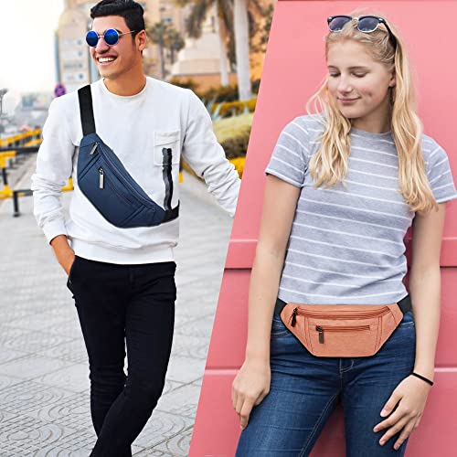 AIKENDO Fanny Pack for Men Women, Crossbody Waist Bag Pack Phone Bag | Belt Bag for Travel Walking Running Hiking Cycling, Adjustable Lightweight Hip Pack, Easy Carry Any Phone,Wallet(Dark blue) - color: Dark blue