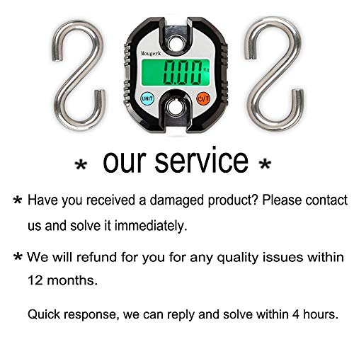 Digital Hanging Scales Portable Heavy Duty Crane Scale 150 kg 300 lb 2 AAA Batteries(Not Included) (Black) - color: Black