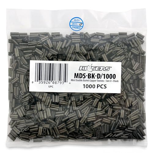 HI-SEAS Mini Double Barrel Copper Sleeves, 1.0 mm ID, 2.15 mm OD, 7.0 mm Length, Black, 1000 pc - style: 1.0. Mm Id/1000 Pc