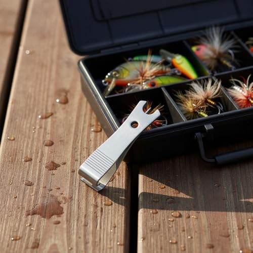 3 Pcs Fishing Line Cutter Nipper Set with Hook Eye Cleaner, Stainless Steel Fly Fishing Line Clippers, Multi-Purpose Cutting Tool for Braid/Mono, Sharp Cutting Nipper Accessories