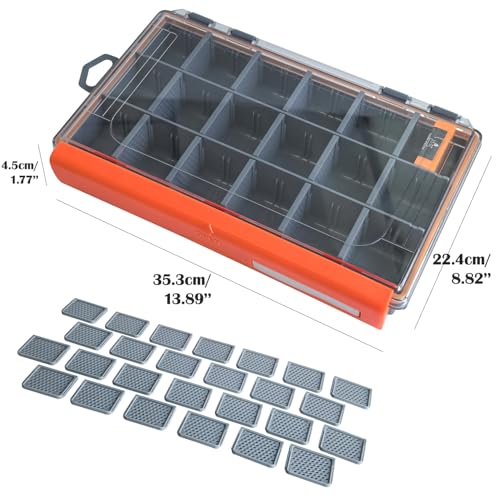 Waterproof Tackle Box, Waterproof Tackle Trays with Removable Divider, Lure Box Spoon Hooks Baits Storage (3700)