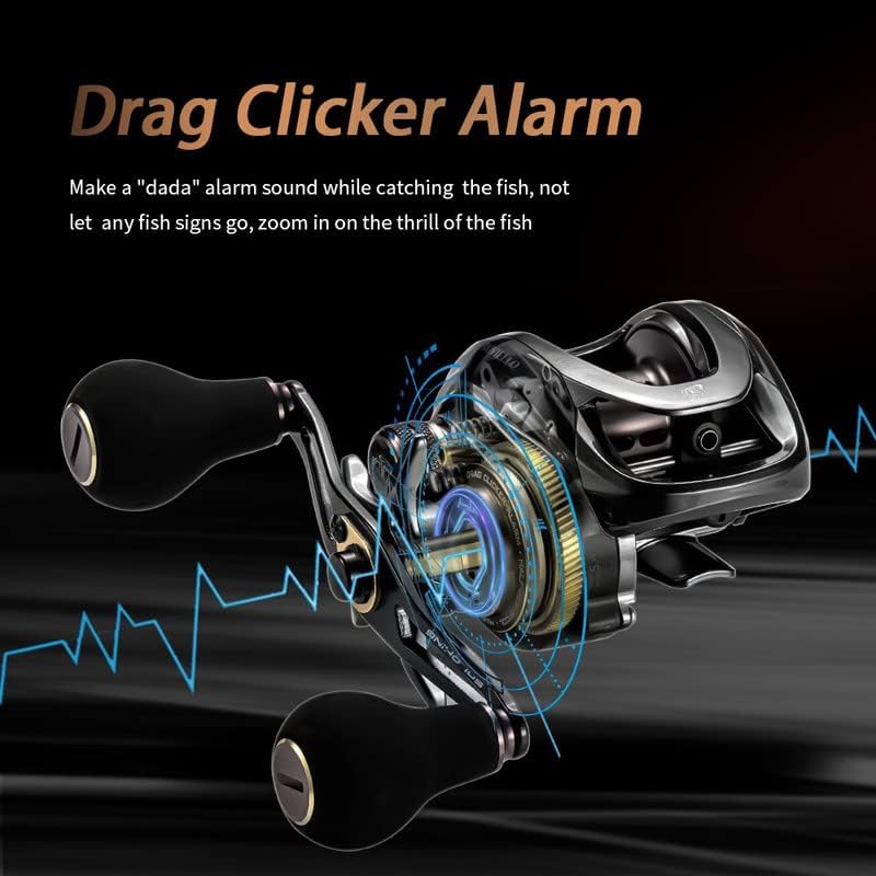 HIAW Pro Baitcasting Fishing Reel 11+1BB 7.2:1/5.4:1 High-Speed Gear Ratio,21LB Drag Power,Ultra Smooth, Compact Design,Durable and Long-Lasting - color: 7.2 Deep Spool Left Hand