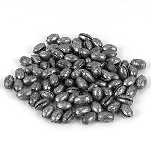Dr.Fish 100 Pack Oval Split Shot Sinkers, Lead Fishing Weight Clip On Fishing Line Tackle Fly Fishing Freshwater Crappie Trout - size: 1/20oz
