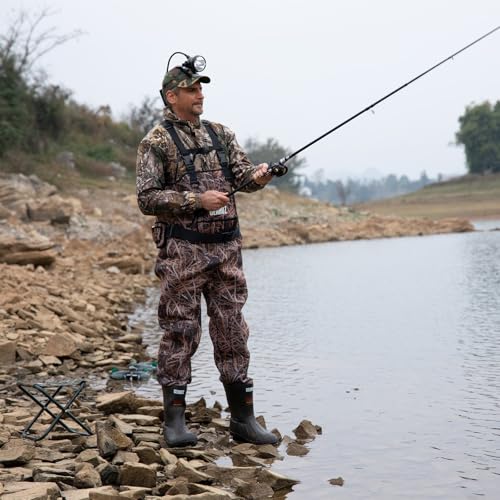 GearOZ Duck Hunting Waders for Men & Women, 5mm Neoprene Waterproof Chest Insulated Camo Wader Fishing Waterfowl Hunter