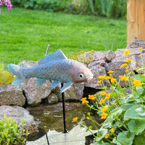 4PCS Antique Bronze Fish Garden Statue - Koi Fish Decor for Outdoors - 10.5 * 5Inch - Glow at Night