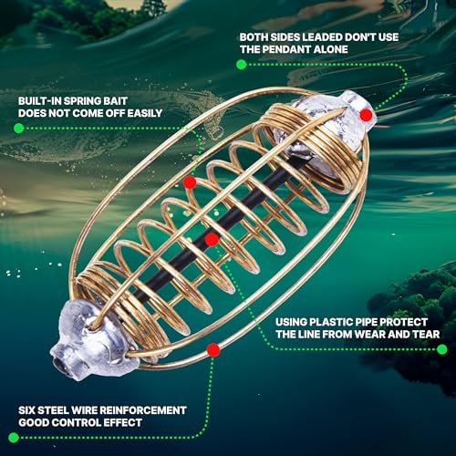 10pcs Spring Fishing Feeder Carp Сrucian Bream Tackle Cage - color: Gold, size: 35g
