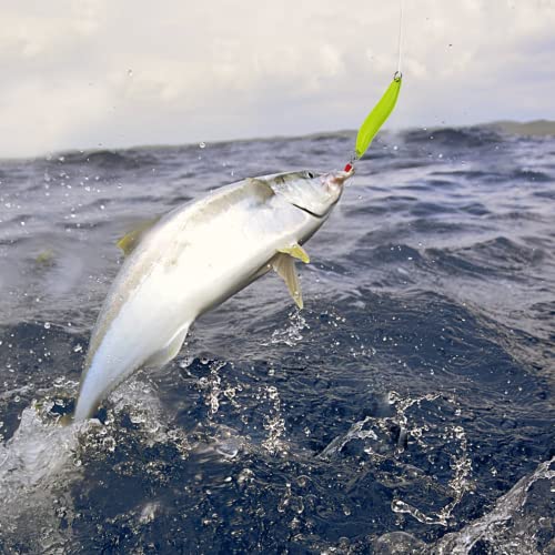 Fishing Lures,Fishing Spoons, Colorful Casting Fishing Spinner Hard Baits Tackle Single Hook for Trout Bass Salmon Freshwater Saltwater with Metal Hooks - color: 10pcs Glow Color