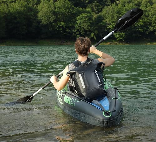 MARCHWAY Roll Top Waterproof Backpack, Floating Dry Bag 20L/30L/45L with Ergonomic Rectangular Base, Cushioned Back, Hip Strap for Hiking Camping Kayaking Travel (Black, 20L) - color: Black, size: 20L