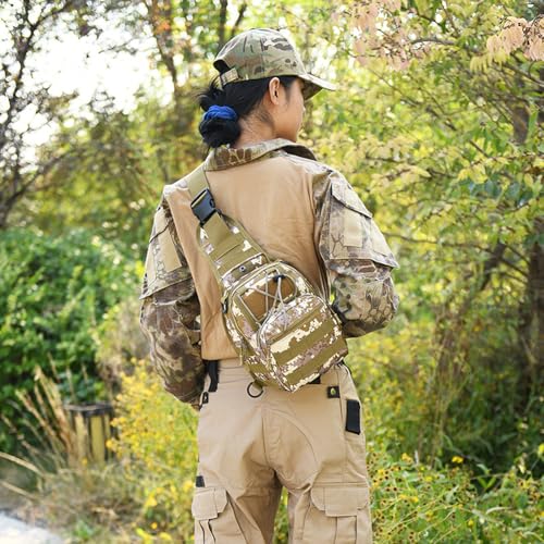 Viriber Tactical Backpack, Waterproof Military Cross-body Molle Sling Shoulder Backpack Chest Bag for Outdoor Every Day Carry Camouflage B - color: Camo B