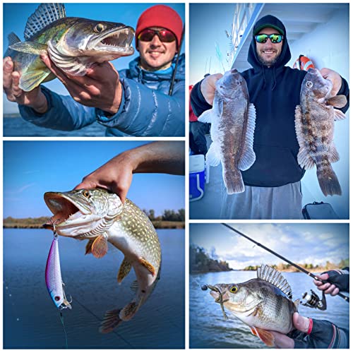PLUSINNO Fishing Rod and Reel Combo, Telescopic Fishing Pole Kit with Spinning Reel, Tackle Box, Fishing Lures and Travel Carrying Bag, Fishing Gear Gifts for Men - color: 2pack Full Kit with Carrier Case, size: 1.98M 6.49FT