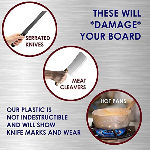 Thick XL 24x18 Plastic Cutting Board 0.75 Inch Thick, Extra Large NSF for Food Service - color: White, size: 24"L x 18"W