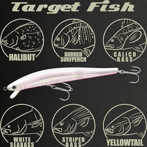 Lucky Craft FlashMinnow 125 YAWARA Saltwater Fishing Lure, Jerkbait for Halibut and Sea Bass, Long Casting Fishing Gear, Slow Sinking 5in 0.7oz, Tackle Box and Fish Accessories - color: 7684 Zebra Cherry Berry, size: 125FW, style: No Scales