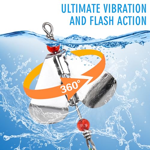 Spinnerbait Fishing Lures Kit Set, 6pcs Bass Fishing Buzzbait Multicolor Bass Trout Salmon Metal Spinner Baits Swim Jigs Freshwater Saltwater Fishing - color: Style A-6pcs